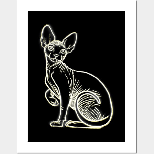 luminous sphinx cat Wall Art by Kuchinska design